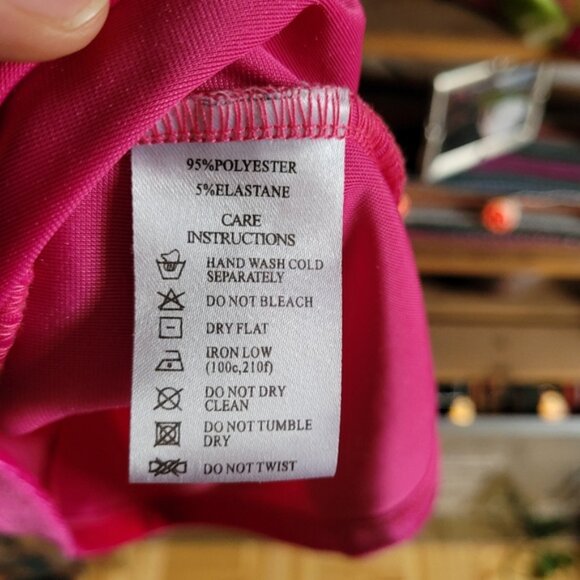 Motel side slit hot pink velvet mini dress NWOT - M - Picture 4 of 7